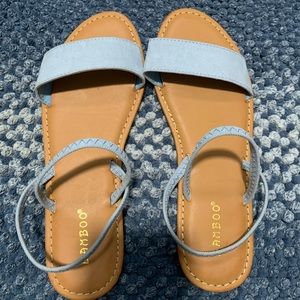 Size 8, Light blue bamboo sandals